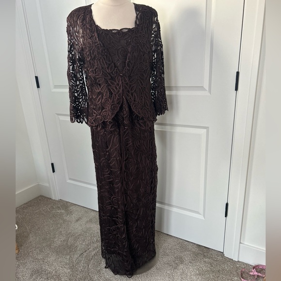 Soulmates Dresses & Skirts - $900 SOULMATES size XL 100% Silk Soutache Beaded Formal Dress Gown skirt jacket